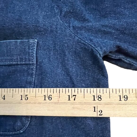 J. Jill Full‎ Snap Demin Spread Collar Long Sleeve Shirt Dress Size SP - Picture 5 of 10